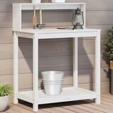  Stol za sadnju s policama bijeli 82,5x50x109,5 cm od borovine | shoptok.hr