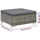  Vrtna sedežna garnitura z blazinami 10-delna poli ratan siva, (20598123) | Shoptok.si
