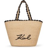 Karl Lagerfeld Torba za na plažo 'Scallop Beach' bež / črna | Shoptok.si