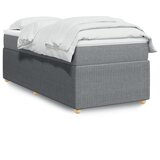 vidaXL Box spring postelja z vzmetnico svetlo siv 100x200 cm blago | Shoptok.si