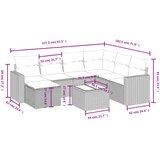  8-dijelni set vrtnih sofa od poliratana s jastucima svjetlosivi | shoptok.hr