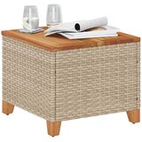  Vrtni stol bež 45 x 45 x 37 cm od poliratana i bagremovog drva | shoptok.hr