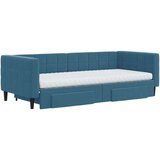 vidaXL izvlečna dnevna postelja s predali modra 90x200 cm žamet | Shoptok.si