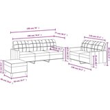  Sedežna garnitura z blazinami 3-delna taupe blago, (20911413) | Shoptok.si
