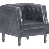  Fotelja od prave kože siva | shoptok.hr