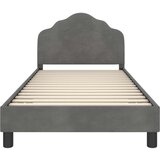  Otroški posteljni okvir z vznožjem Temno siva 90 x 190 cm Žamet, (5000104783) | Shoptok.si