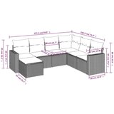 vidaXL 7-dijelni set vrtnih sofa sivi od poliratana | shoptok.hr