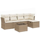  6-dijelni set vrtnih sofa s jastucima bež od poliratana | shoptok.hr