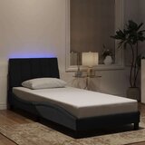 vidaXL Posteljni okvir z LED lučkami črn 90x190 cm žamet | Shoptok.si