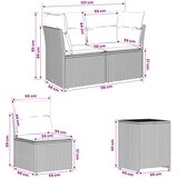  Set sofe 5 kom. Crna Poli Rattan i čelik | shoptok.hr