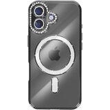 AVIZAR Ovitek za iPhone 17, združljiv z MagSafe, z okrasnim obodom iz kristalov, Črna, (5000189356) | Shoptok.si