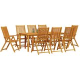  Vrtni set za objed Sklopivi 9 pcs Smeđa Čvrsto drvo akacije | Eponuda.ba