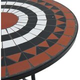 Bistro mizica z mozaikom terakota in bela Ø50x70 cm keramika | Shoptok.si