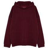 Trendyol Claret Red Men's Plus Size Oversize College Print Sweatshirt with a Soft Pile Puffy interior | shoptok.hr