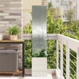 vidaXL Vrtni Sadič s Dekorativnom Pločom Srebrno 32 x 140 cm | shoptok.hr