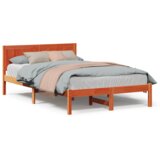  Konstrukcija postelje Rjava 140 x 190 cm Trden borov les, (5000022689) | Shoptok.si