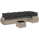 Maison Chic Seti vrtnega pohištva - Vrtna garnitura - Vrtni pohištvo set 7-delna z blazinami siv poli ratan, (21801717) | Shoptok.si