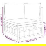  9-dijelna vrtna garnitura od bambusa s krem bijelim jastucima | shoptok.hr