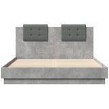  Okvir kreveta s uzglavljem LED siva boja betona 150 x 200 cm | shoptok.hr