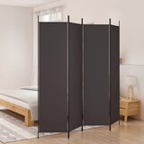Sobna pregrada s 4 panela smeđa 200 x 200 cm od tkanine | Eponuda.com