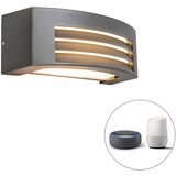 QAZQA Pametna stenska svetilka antracit IP44 vključno z Wifi P45 - Hurricane 1 | Shoptok.si