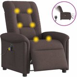vidaXL Električni masažni naslonjač od tkanine tamnosmeđi | shoptok.hr