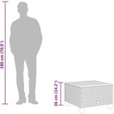 vidaXL Vrtna miza bež 55x55x36 cm poli ratan in akacijev les | Shoptok.si