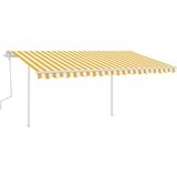 vidaXL tenda na ručno uvlačenje s LED svjetlima 4 x 3,5 m žuto-bijela | shoptok.hr