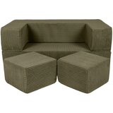 MeowBaby Otroški kavč Aesthetic Cube Sofa - popoln za otroško sobo, Aesthetic, Kaki, (21887077) | Shoptok.si