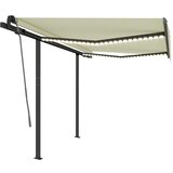 vidaXL Avtomatska tenda LED + senzor 3,5x2,5 m krem, (20728658) Cene
