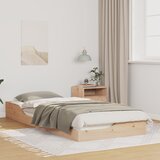 vidaXL Posteljni okvir Rjava 100 x 220 cm Masivno borovo les | Shoptok.si