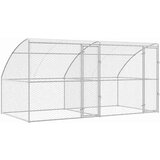  Kućica za pse s pohranom 2 pcs Srebrno 4 x 2 x 2 m Čelik | shoptok.hr