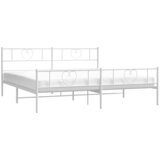 Metalni okvir kreveta uzglavlje i podnožje bijeli 180x200 cm | shoptok.hr