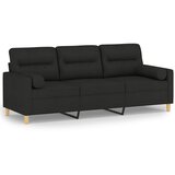 Maison Chic kavč - Sofa - Kanape trosed z blazinami črn 180 cm blago, (21727266) | Shoptok.si