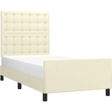  Posteljni okvir z vzglavjem krem 80x200 cm umetno usnje, (20903215) | Shoptok.si