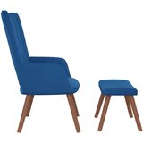  Stol za sproščanje s stolčkom moder žamet, (20934569) | Shoptok.si