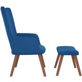  Stolica za opuštanje s osloncem za noge plava baršunasta | shoptok.hr