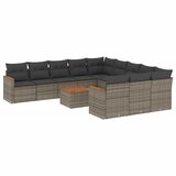  12-dijelni set vrtnih sofa od poliratana s jastucima sivi | shoptok.hr