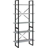 Furnova Knjižna omara 5-nadstropna siva sonoma 80x30x175 cm inžen. les, (21914902) | Shoptok.si