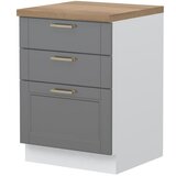 Jela ELEMENT ZA KUHINJU TARA R-60-3F SA DRVENIM LADICAMA-Grafit mat lak | shoptok.hr