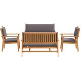 vidaXL Vrtna klupa i set stola za kavu Set od 5 Prirodno drvo | shoptok.hr
