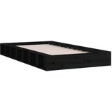  Posteljni okvir črn 135x190 cm 4FT6 trden les, (20648130) | Shoptok.si
