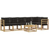 vidaXL Zunanja garnitura za sedenje z blazino 7 pcs Bela in črna, (5000271796) | Shoptok.si