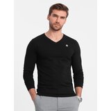 Ombre Set of men's SLIM FIT longsleeves with V neckline and logo 2-pack | Shoptok.si