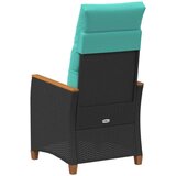  Ležeči vrtni stol z blazino Črna in turkizna 64 x 57,5 x 112 cm, (5000285822) | Shoptok.si