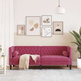  Kavč chesterfield z vzglavniki trosed vinsko rdeč žamet | Shoptok.si