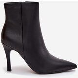 Boto Insulated Women's Ankle Boots on Heel Eco Leather Black Nolisse | Shoptok.si