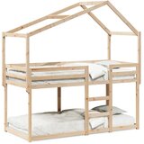 Krevet na kat s krovom 90 x 200 cm od masivne borovine | shoptok.hr