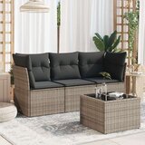  4-dijelni set vrtnih sofa od poliratana s jastucima sivi Cijene