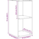 vidaXL TV Kabinet za Zid 2 pcs Crni hrast 37 x 37 x 72 cm | shoptok.hr
